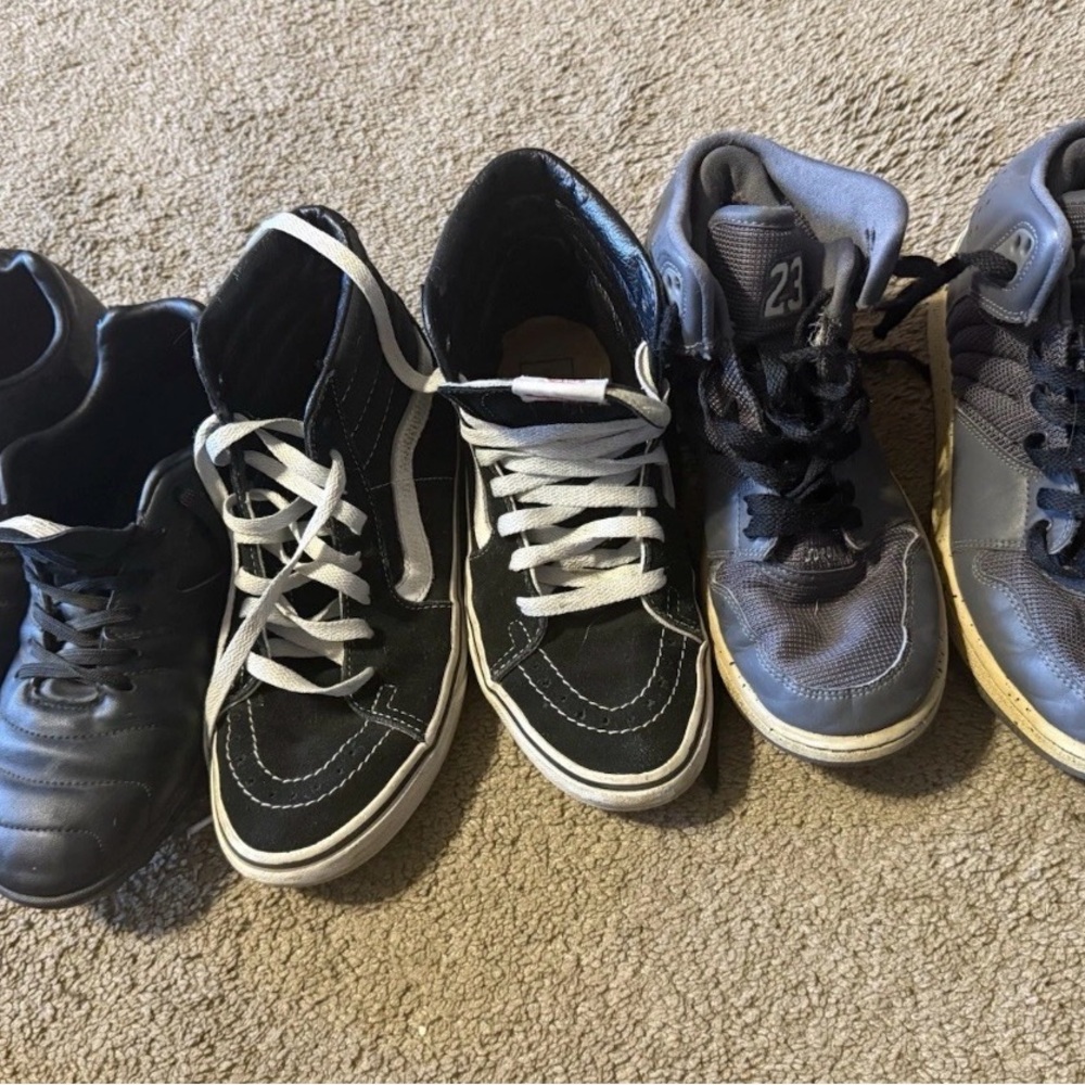 Lot  Of 3 Kids Jordan Vans And Brava shoes bundle